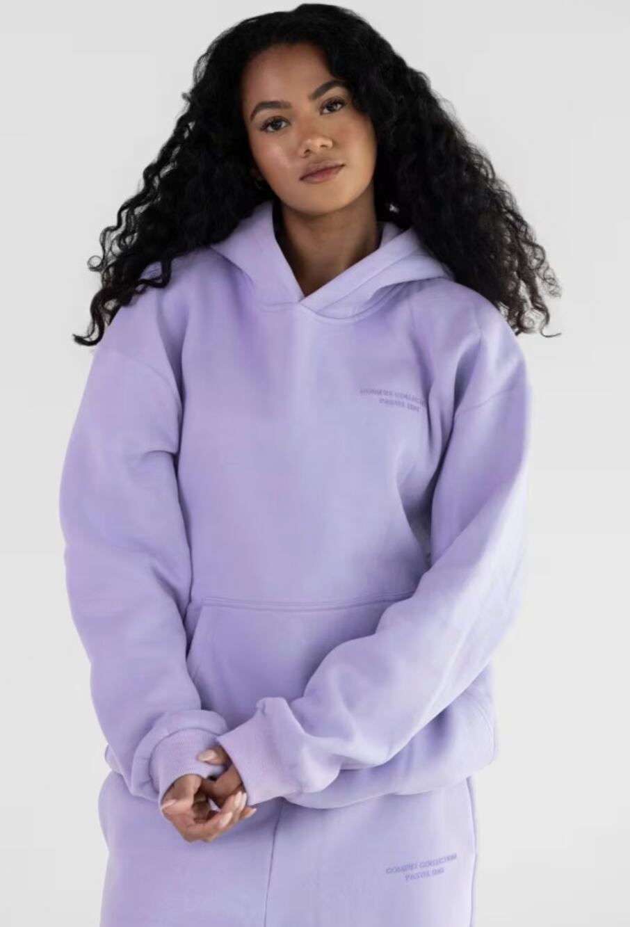 Comfrt Hoodie Unisex Small Pastel Lavender Fleece Pullover Travel Cozy Casual